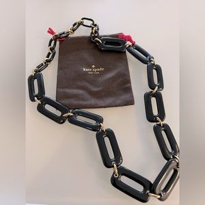 Kate Spade Black & Gold Chain necklace, 36”. Great condition.